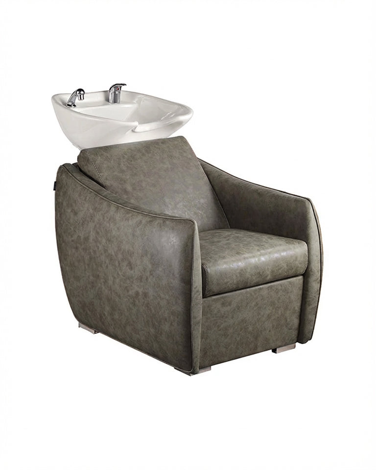 Hazel Sage - Bac de lavage vert - Cuve blanche